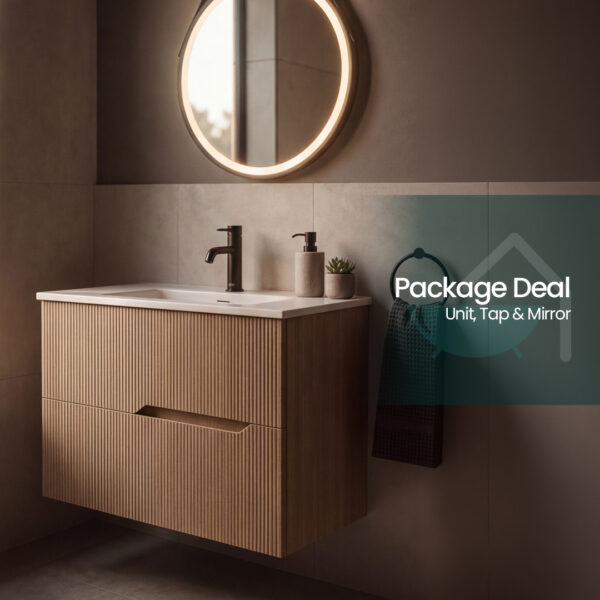 Willow natural oak wall hung vanity unit | Bathroom furniture | Ireland and the UK | Bathshed