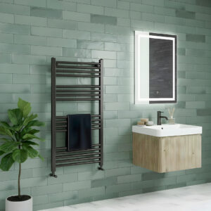 Aldo Anthracite Straight Heated Towel Rail | Heated Towel Rails | Bathshed | Nationwide Delivery Ireland & The UK