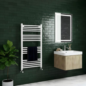 Aldo White Straight Heated Towel Rail | Heated Towel Rails | Bathshed | Nationwide Delivery Ireland & The UK