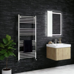 Aldo Chrome Straight Heated Towel Rail | Heated Towel Rails | Bathshed | Nationwide Delivery Ireland & The UK