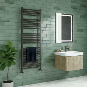 Aldo Anthracite Straight Heated Towel Rail | Heated Towel Rails | Bathshed | Nationwide Delivery Ireland & The UK