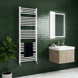 Aldo White Straight Heated Towel Rail | Heated Towel Rails | Bathshed | Nationwide Delivery Ireland & The UK