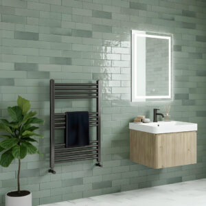 Aldo Anthracite Straight Heated Towel Rail | Heated Towel Rails | Bathshed | Nationwide Delivery Ireland & The UK