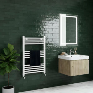 Aldo White Straight Heated Towel Rail | Heated Towel Rails | Bathshed | Nationwide Delivery Ireland & The UK