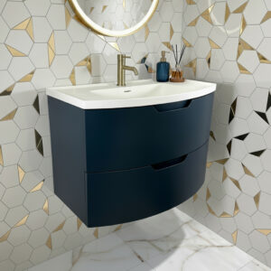 Arc Ocean blue Wall Hung Vanity Unit | Clearance Bathroom Items | Sonas Bathrooms | Bathshed | Nationwide Delivery Ireland & The UK