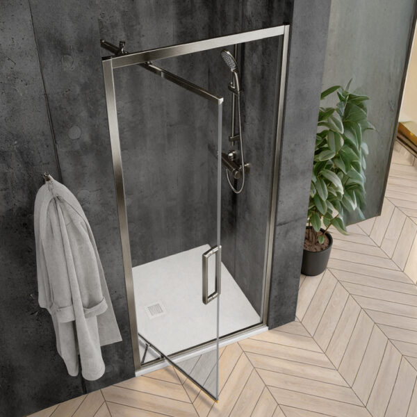 Aspect Brushed Nickel Infold Shower Door | Sonas Bathrooms | Nationwide Delivery UK & Ireland | Bathshed