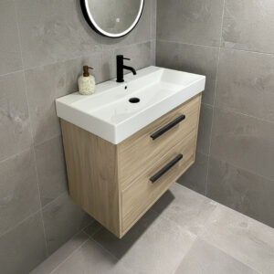 Veles 850mm Light Oak Wall Hung Vanity Unit