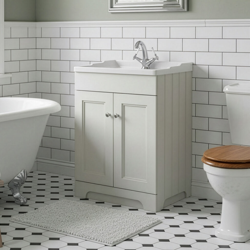 Woodford traditional dove grey floorstanding vanity unit | Bathshed | Delivery UK and Ireland