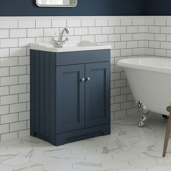 Woodford traditional Midnight Blue floorstanding vanity unit | Bathshed | Delivery UK and Ireland