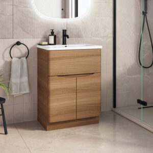 Zola 500mm medium oak Floorstanding Vanity Unit | Clearance Bathroom items | Bathshed | Nationwide Delivery UK and Ireland
