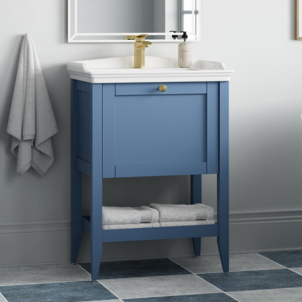 Burford Traditional Floorstanding Vanity Unit With Drawer & Shelf | Blue, Anthracite, White | Nationwide Delivery Throughout Ireland & The UK | Bathshed