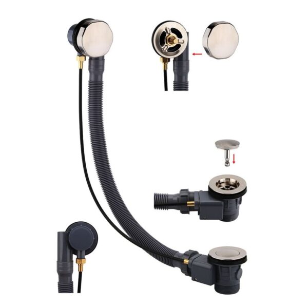 SYNC Luxury Round Bath Pop Up Waste Brushed Nickel