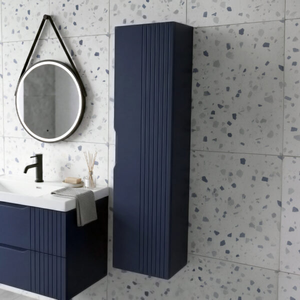 varys blue modern wall hung tall boy unit unit | Nationwide delivery uk and ireland | Bathshed