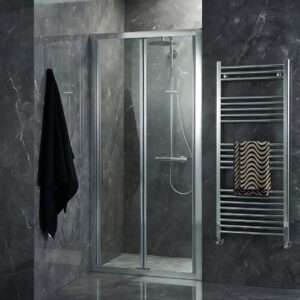 Livari Chrome Bifold Shower Door | Bathshed | Delivery UK and Ireland