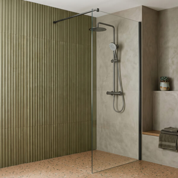 Enzo Fun Metal Wetroom screen | Shower screen | Wetroom Panel | Delivery UK & Ireland | Bathshed