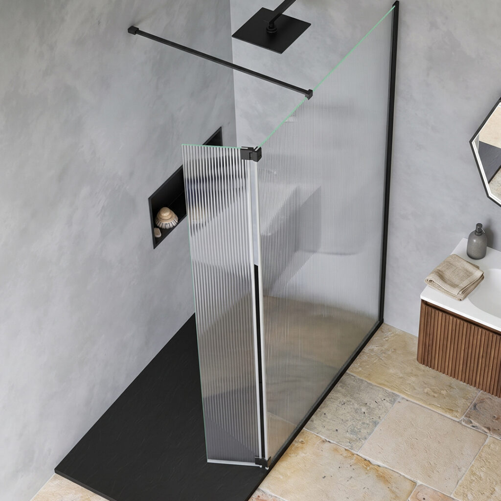 Enzo Black Wetroom screen | Shower screen | Wetroom Panel | Delivery UK & Ireland | Bathshed
