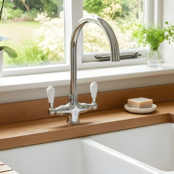 Traditional Twin Handle Kitchen Tap | Kitchen Taps Ireland and the UK | Bathshed