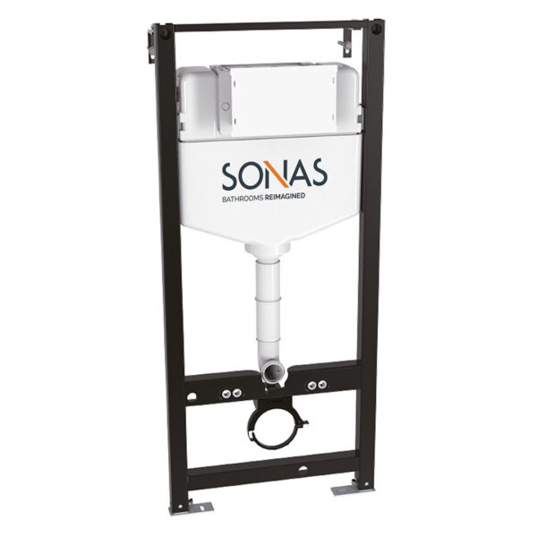 Universal frame cistern for wall hung WC with concealed tank and adjustable support frame by Sonas Bathrooms