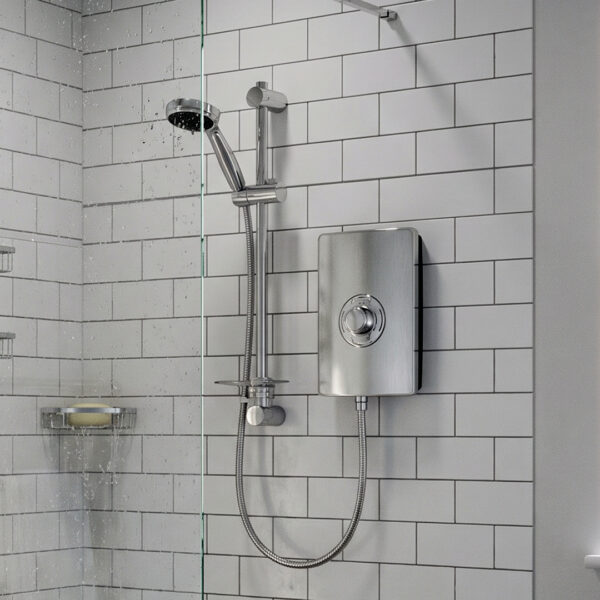 Triton Aspirante Electric Shower - Brushed Steel | Electric Showers | Nationwide Shipping UK and Ireland | Bathshed