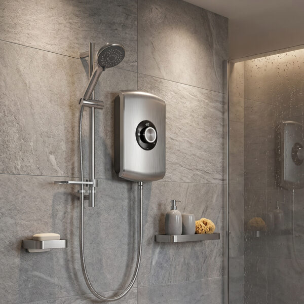 Triton Amore Electric Shower - Brushed Steel | Electric Showers | Nationwide Shipping UK and Ireland | Bathshed