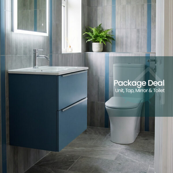 Avani Blue compact wall hung vanity unit | Bathroom furniture | Ireland and the UK | Bathshed