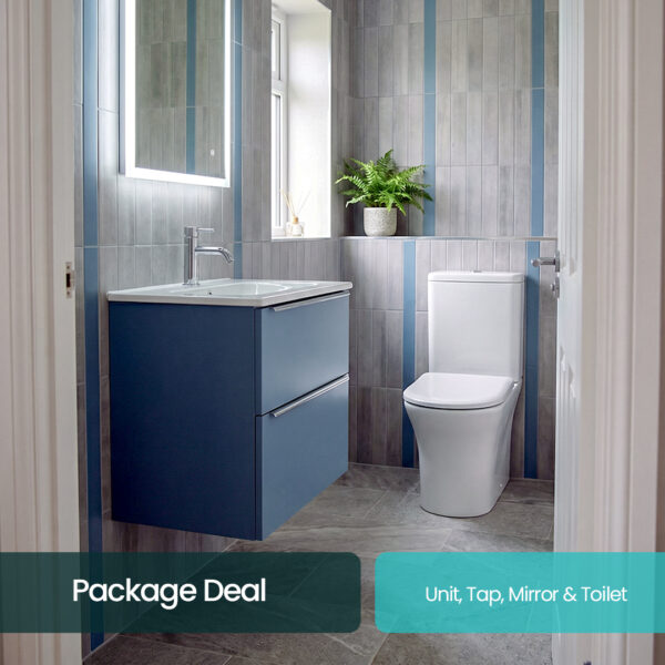 Avani Blue compact wall hung vanity unit | Bathroom furniture | Ireland and the UK | Bathshed