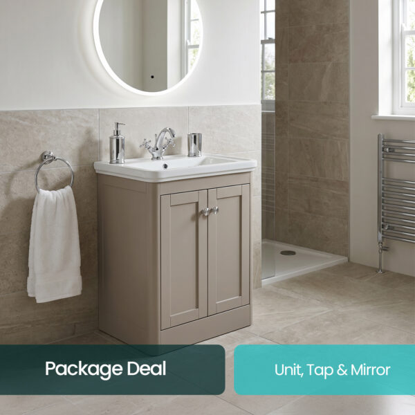 Cambridge Stone Grey Floorstanding Vanity Unit | Wall Hung Vanity Units | Furniture | Delivery Ireland and the UK | Bathshed