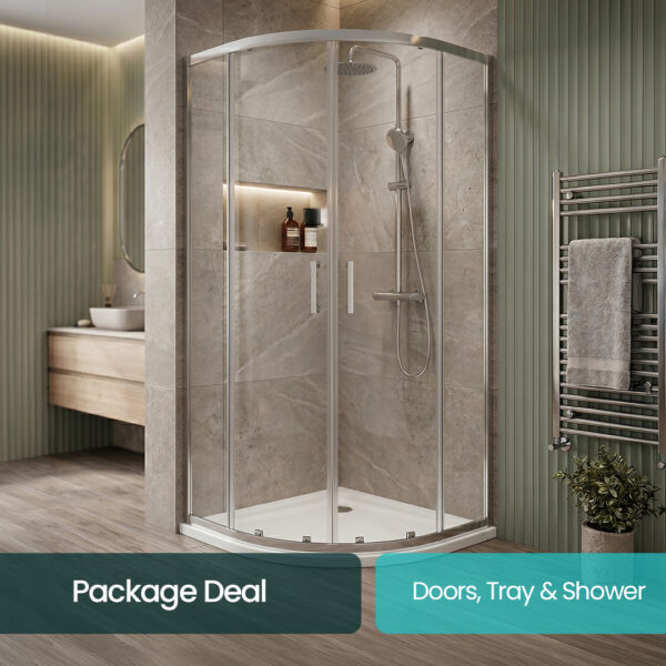 Livari quadrant shower doors | Chrome frame | Bathshed | Next day delivery Ireland and the UK