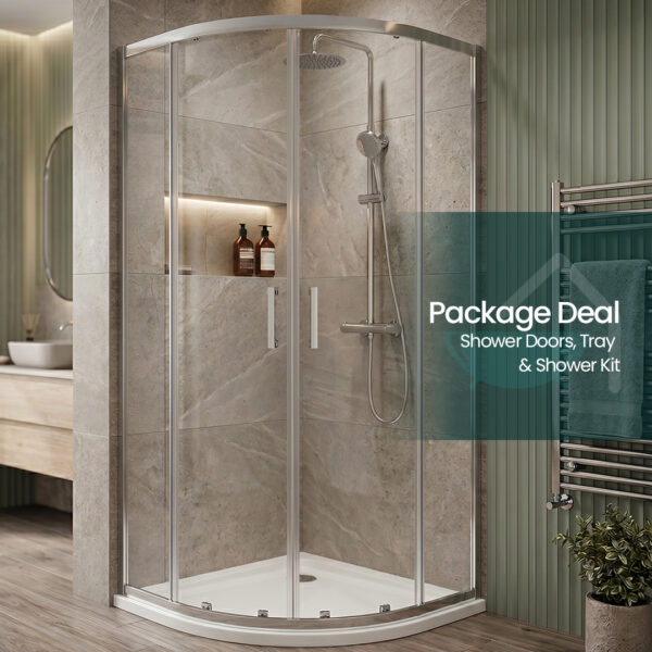Livari quadrant shower doors | Chrome frame | Bathshed | Next day delivery Ireland and the UK