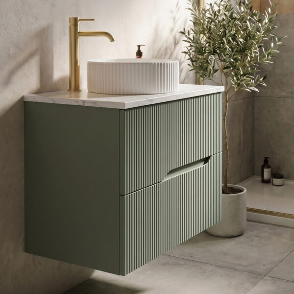 Willow natural leaf counter top wall hung vanity unit | Bathroom furniture | Ireland and the UK | Bathshed