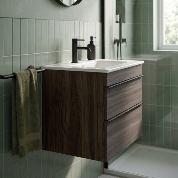 Cava Charlotte Elm wall hung vanity unit - in stock - ireland and the UK