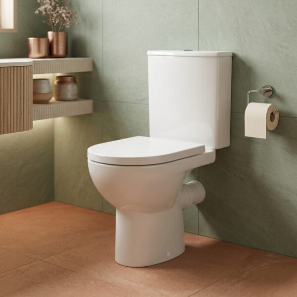 Hudson Open Back Rimless Close Coupled Toilet | Close Coupled Toilets | Nationwide Shipping Ireland & The UK | Bathshed