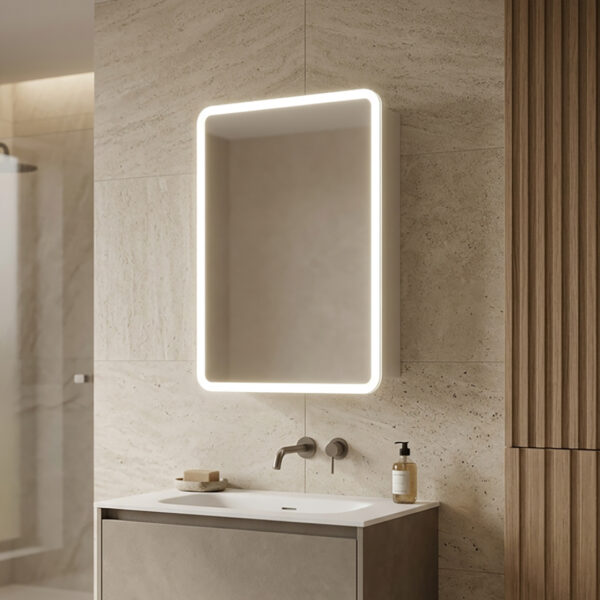 Lunari 500mm 1 Door LED Mirror Cabinet | Mirrored Cabinets | Sonas Bathrooms | Delivery Ireland and the UK | Bathshed