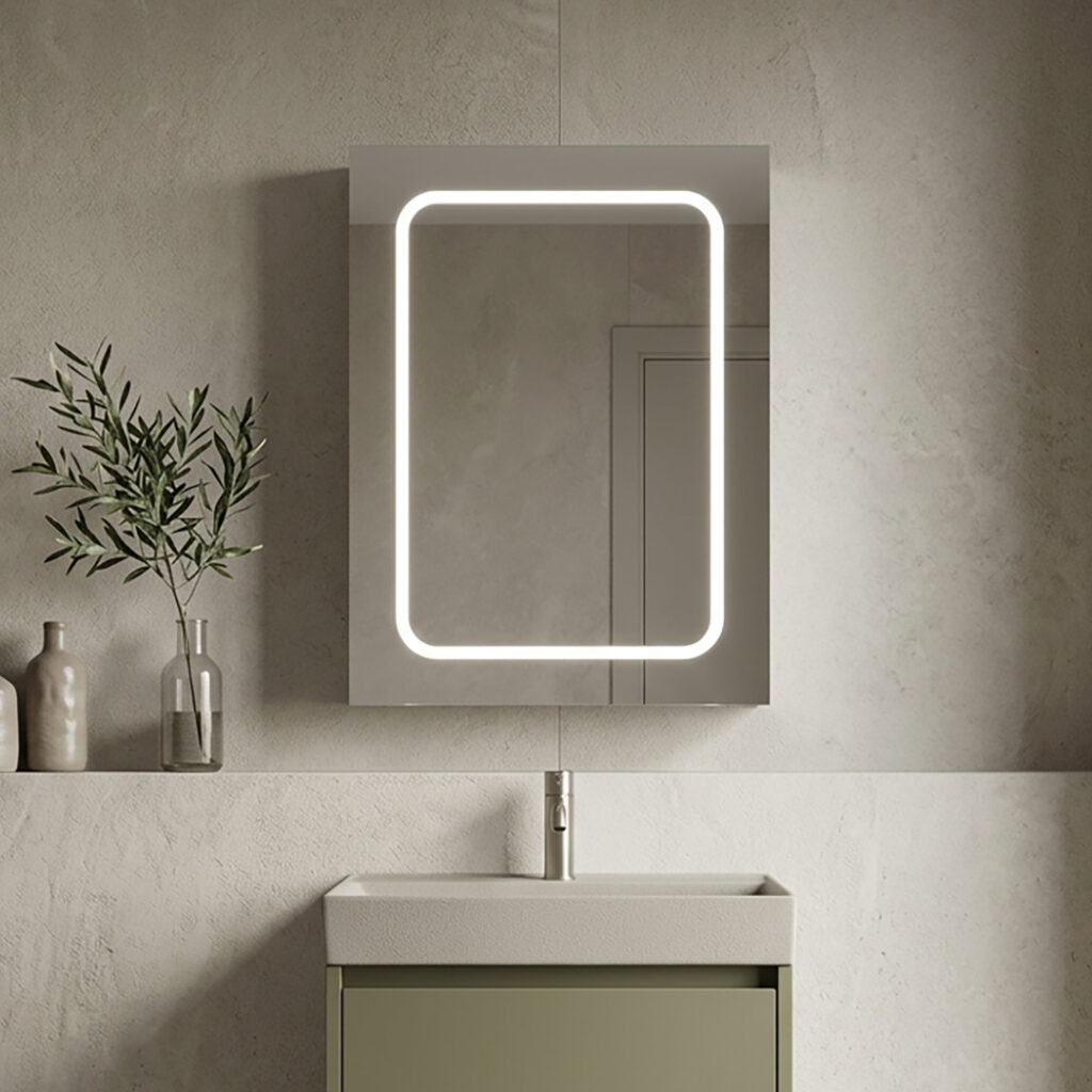 Reika 500mm 1 Door LED Mirror Cabinet | Mirrored Cabinets | Sonas Bathrooms | Delivery Ireland and the UK | Bathshed
