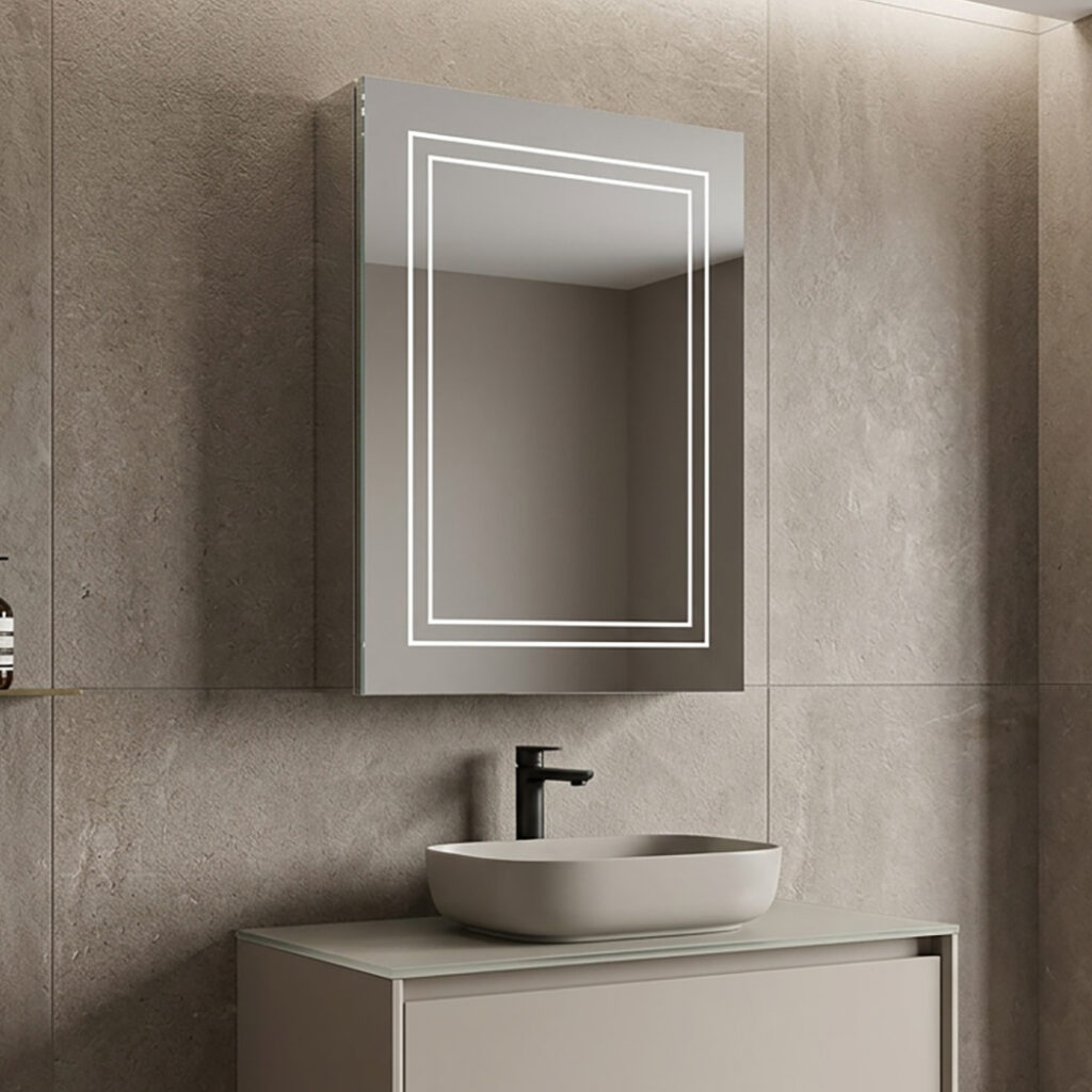 Suni 500mm 1 Door LED Mirror Cabinet | Mirrored Cabinets | Sonas Bathrooms | Delivery Ireland and the UK | Bathshed