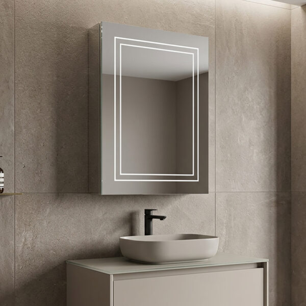 Suni 500mm 1 Door LED Mirror Cabinet | Mirrored Cabinets | Sonas Bathrooms | Delivery Ireland and the UK | Bathshed