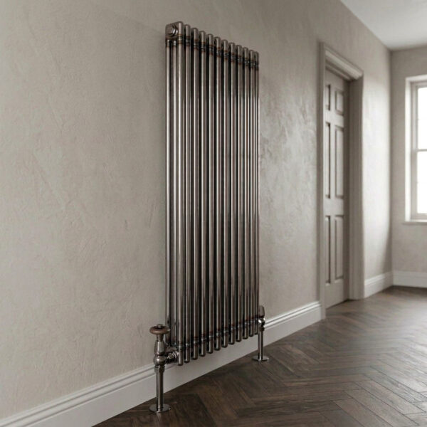 Torino raw metal three column traditional Steel designer radiator horizontal | Bathshed | delivery Ireland and the uk