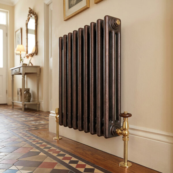 Torino antique copper three column traditional Steel designer radiator horizontal | Bathshed | delivery Ireland and the uk