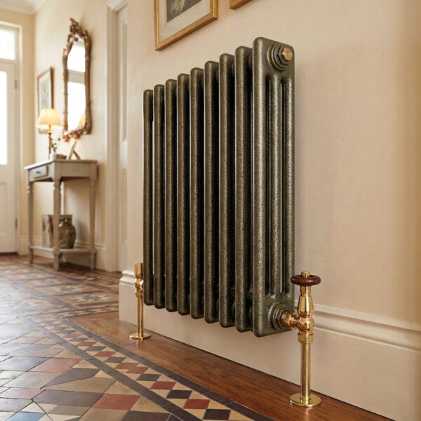 Torino antique gold three column traditional Steel designer radiator horizontal | Bathshed | delivery Ireland and the uk