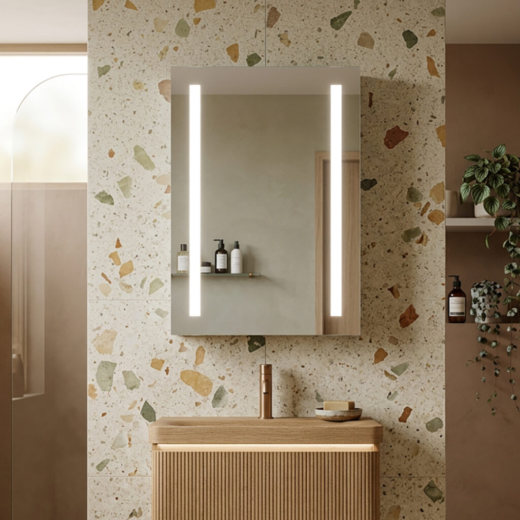 Sakina 500mm 1 Door LED Mirror Cabinet | Mirrored Cabinets | Sonas Bathrooms | Delivery Ireland and the UK | Bathshed