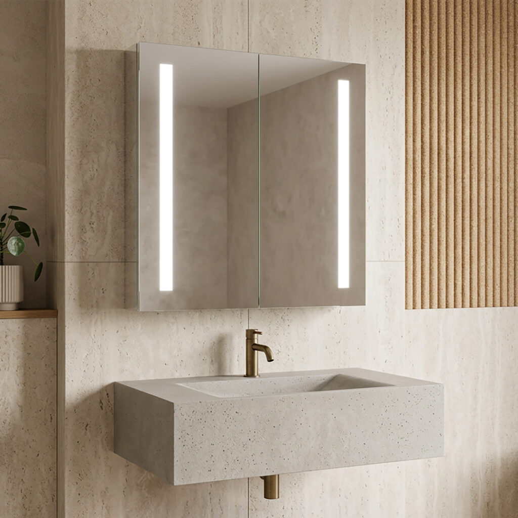 Sakina 600mm 2 Door LED Mirror Cabinet | Mirrored Cabinets | Sonas Bathrooms | Delivery Ireland and the UK | Bathshed