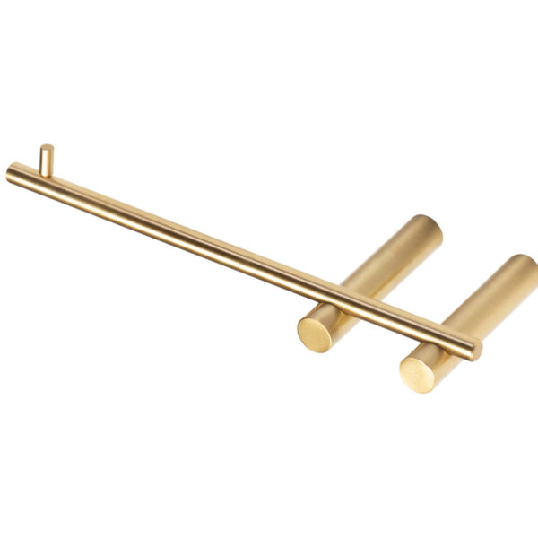 Perla Toilet Roll Holder - Brushed Brass | Bathroom Accessory | Modern | Slide On | Bathshed | Nationwide Delivery Uk & Irelan