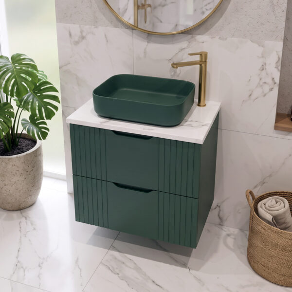 varys green modern wall hung vanity unit | Nationwide delivery uk and ireland | Bathshed