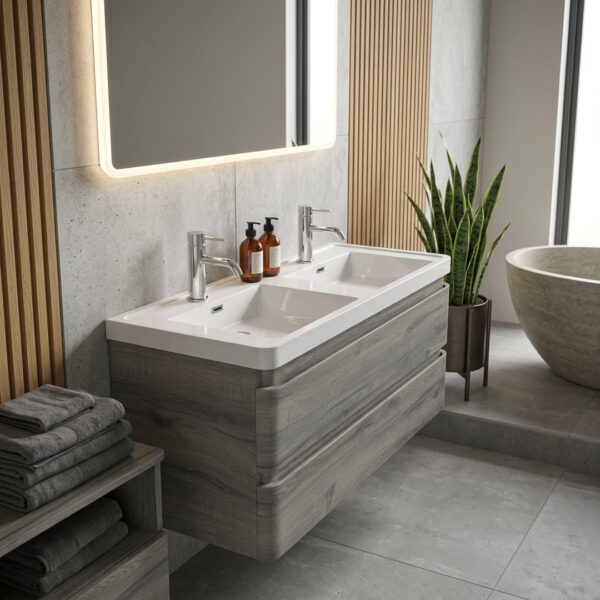 Gotti Oak wall hung vanity unit | Bathshed | next day delivery ireland and the UK