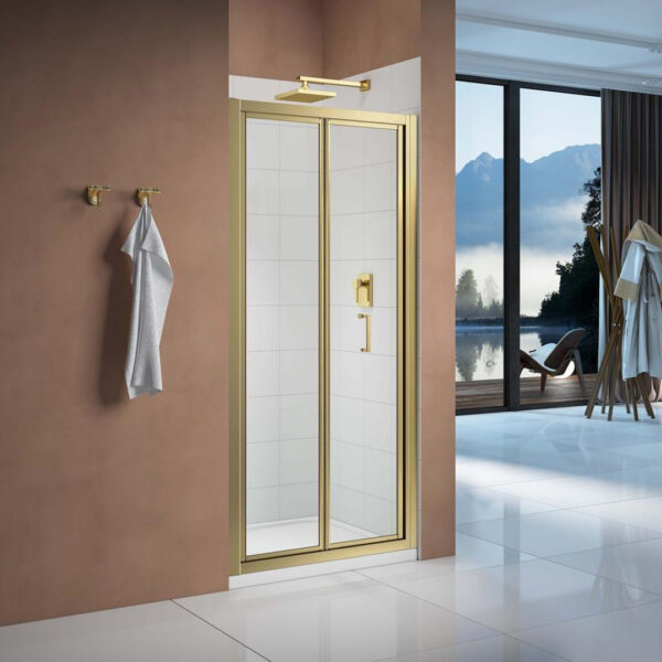 Merlyn 1000mm Vivid Boost Bi-fold Door - Brushed Brass