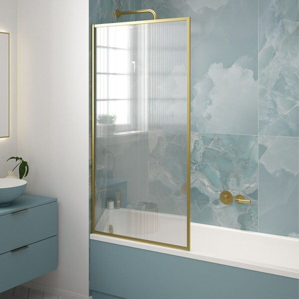 SONAS Mirage 800mm Matt Black Fixed Bath Screen with Smoked Glass | Bath Screens | Delivery Ireland, Northern Ireland & the UK | Bathshed