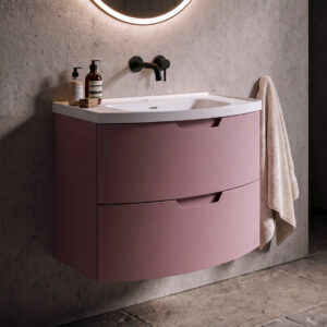 Arc 2 drawer wall hung vanity unit | Scandinavian bathroom furniture | Sonas Bathrooms | Bathshed | Nationwide Delivery UK and Ireland