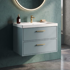 Finland 2 drawer wall hung vanity unit | Scandinavian bathroom furniture | Sonas Bathrooms | Bathshed | Nationwide Delivery UK and Ireland