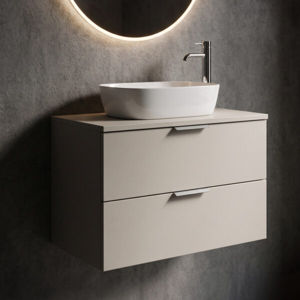 Sonas Bathrooms 800mm Arctic Grey Matt Wall Hung vanity | Bathshed | Next Day Dispatch