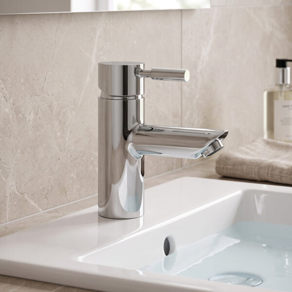 Kinetic Chrome Mono Basin Mixer Tap with Polished Chrome Finish and Single Lever Handle | Basin Taps | Delivery Ireland & UK | Bathshed